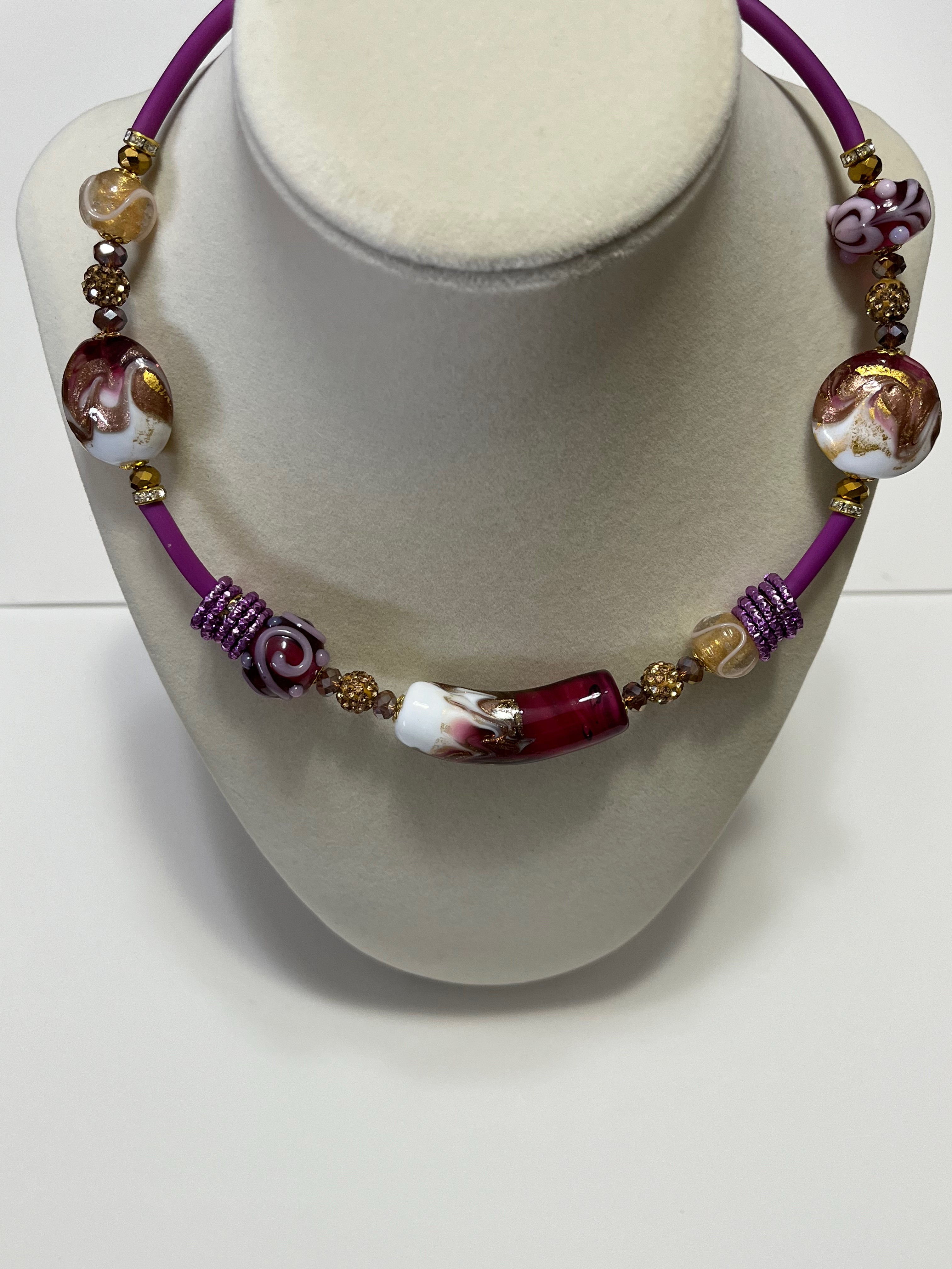 Purple gold chocker necklace – Italian Handmade Boutique