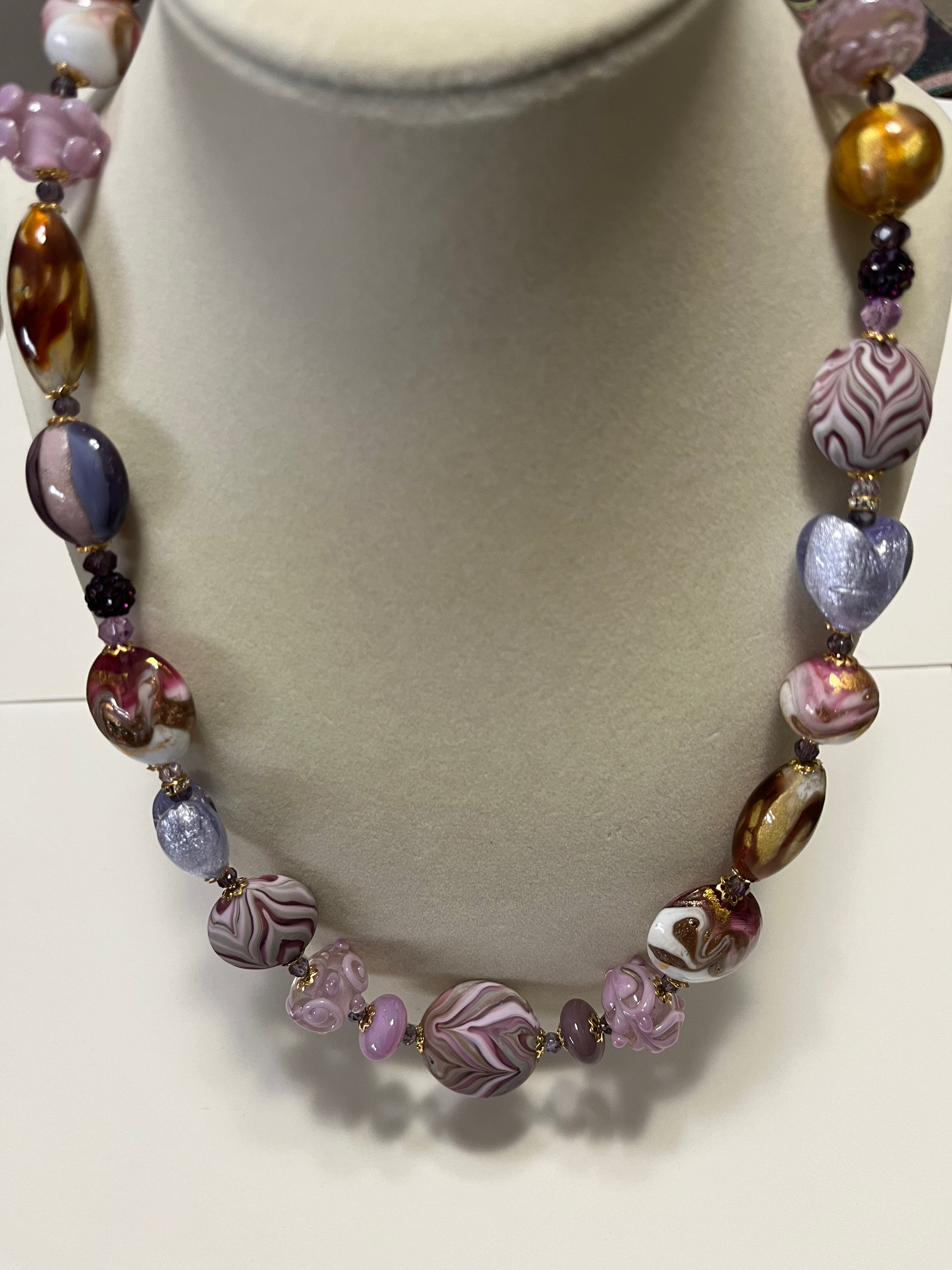 Pink beaded necklace