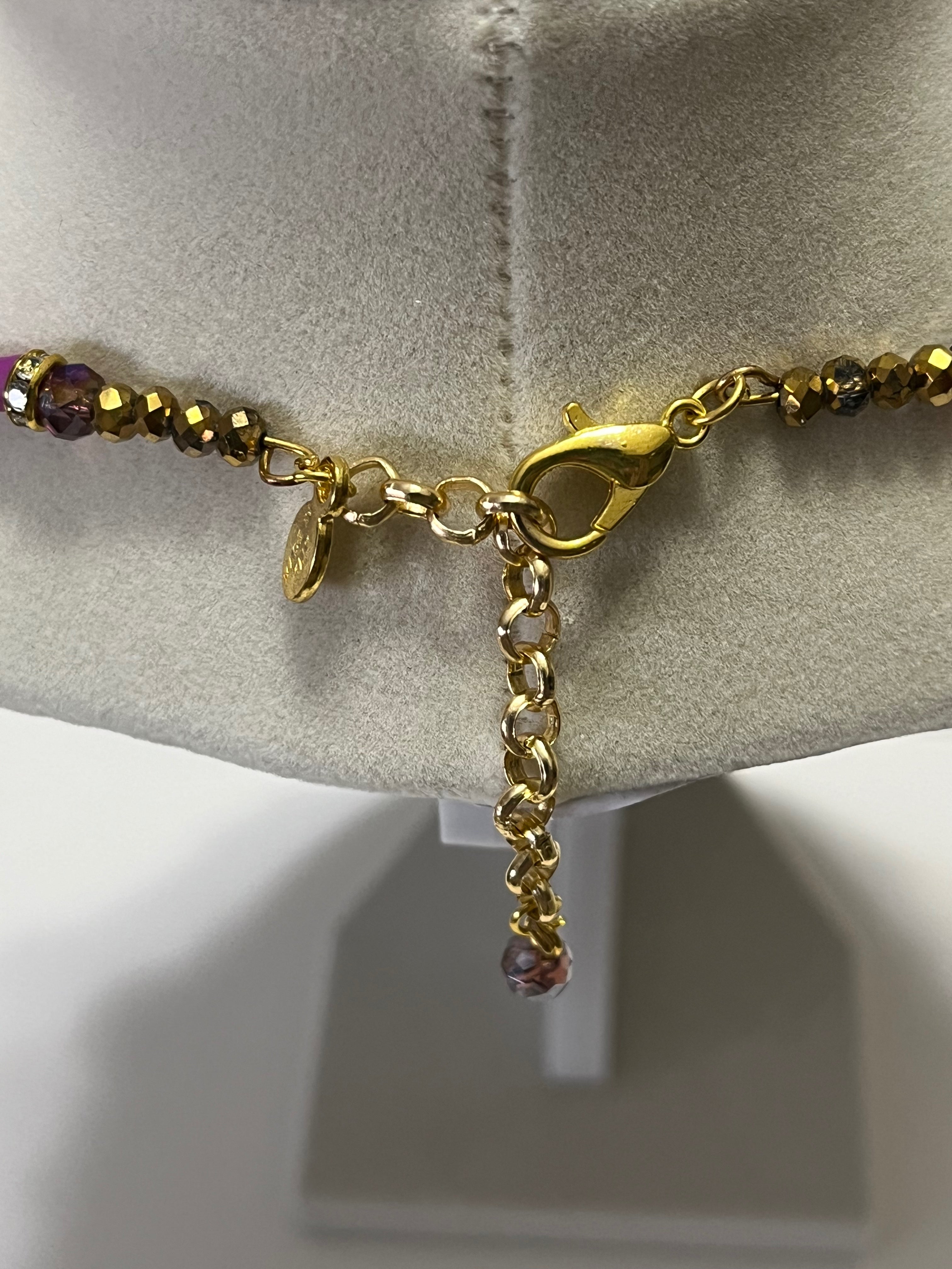 Purple gold chocker necklace