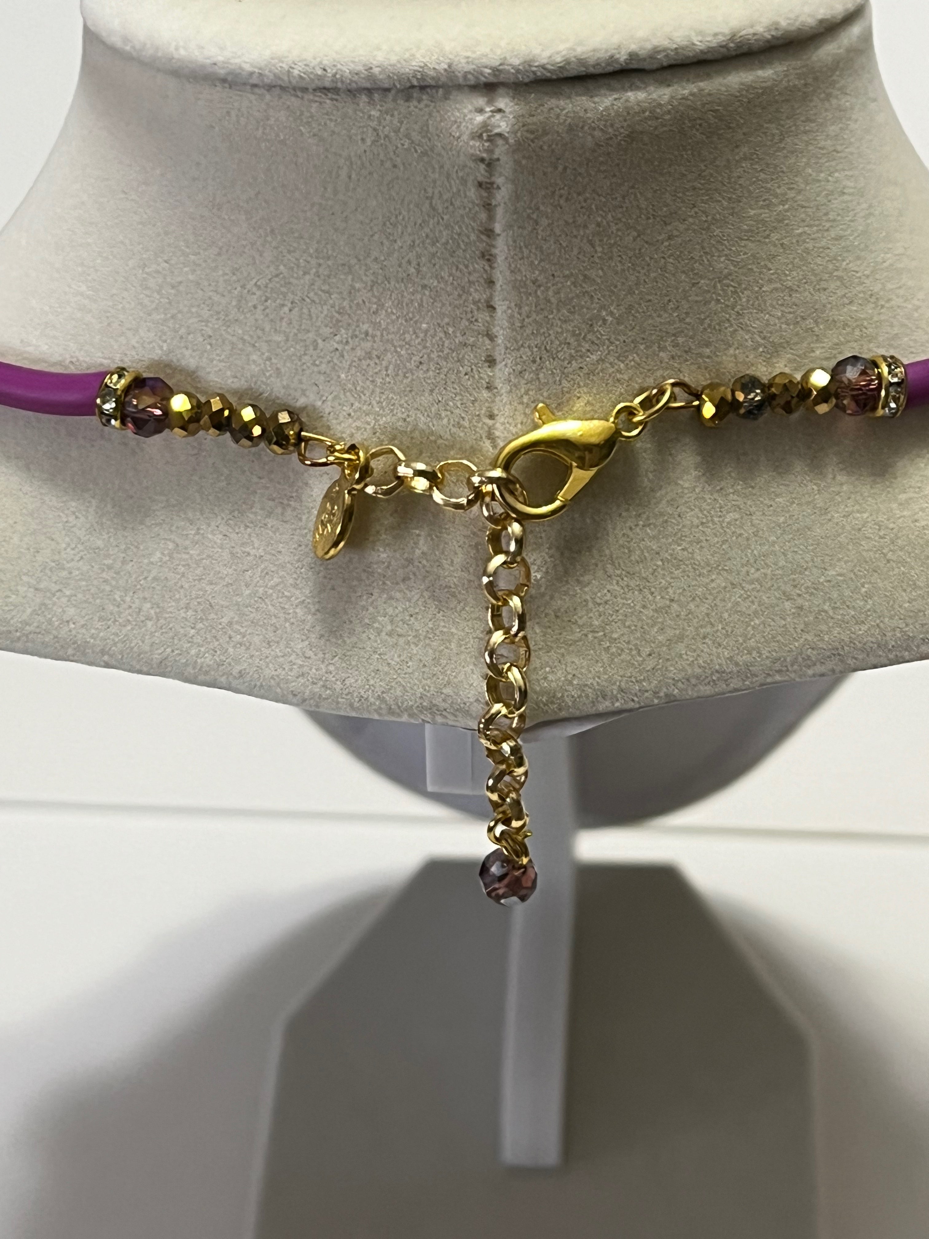 Purple gold chocker necklace