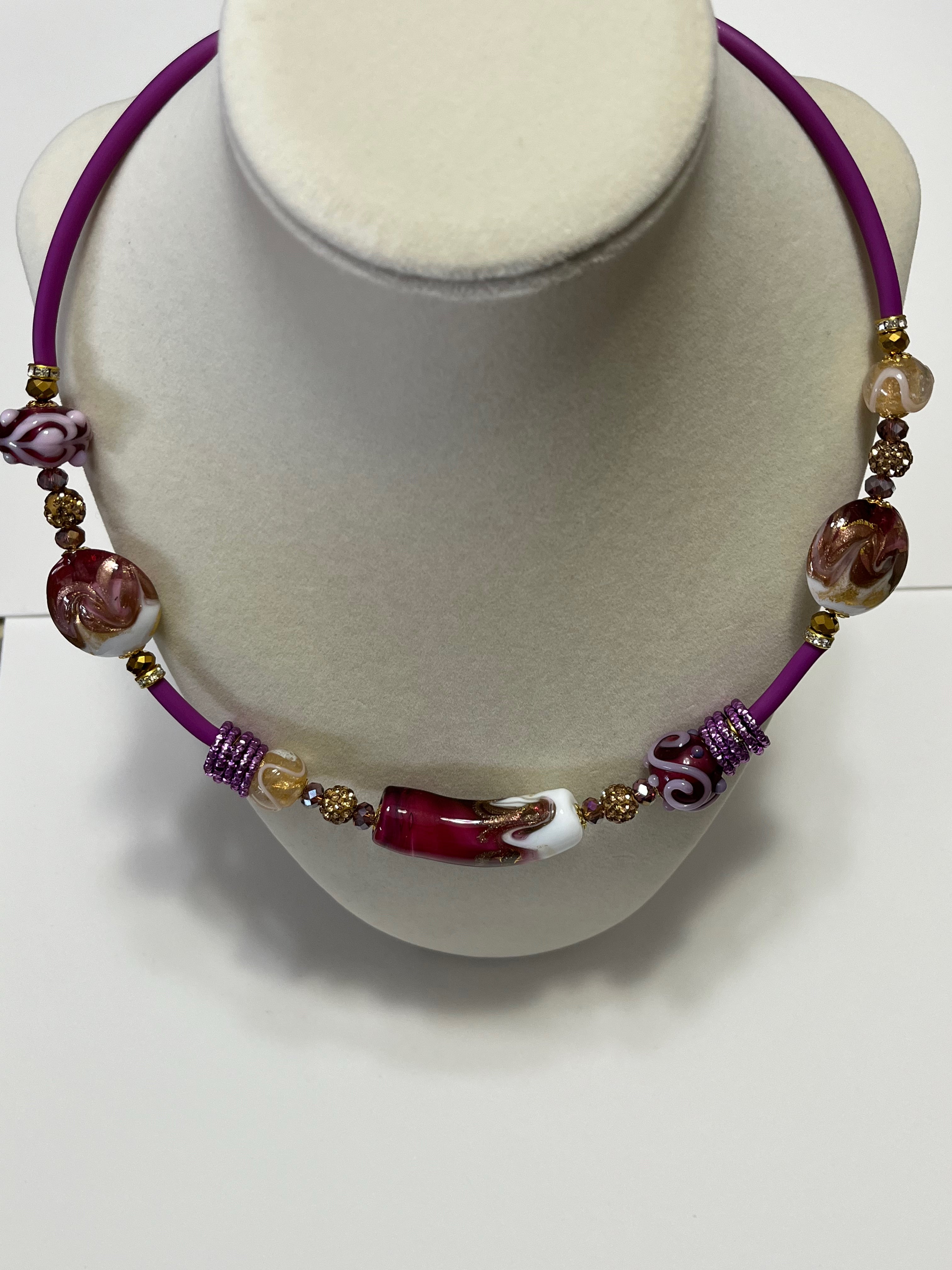 Purple gold chocker necklace