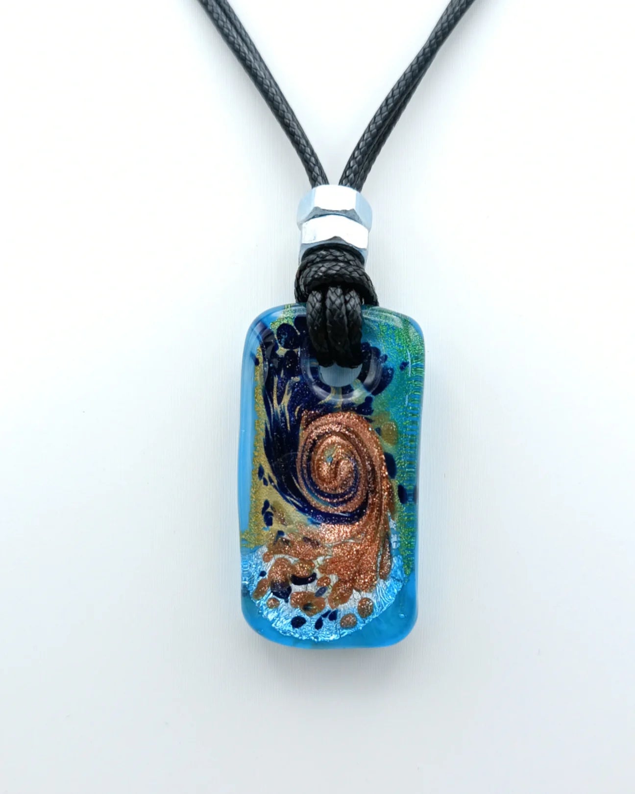 Blue fantasy pendant necklace