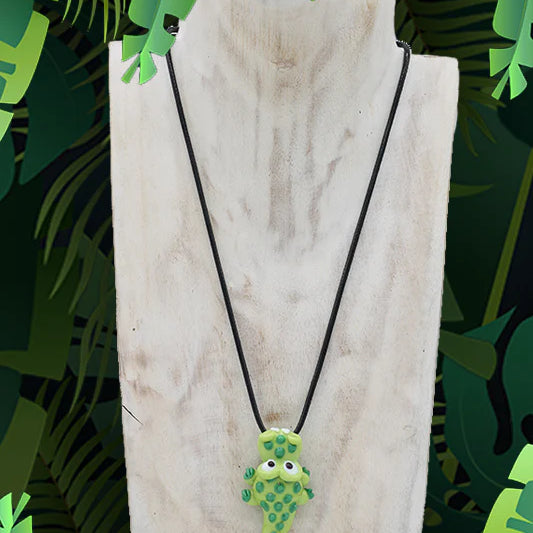 Croc pendant necklace