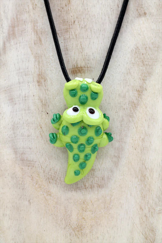 Croc pendant necklace