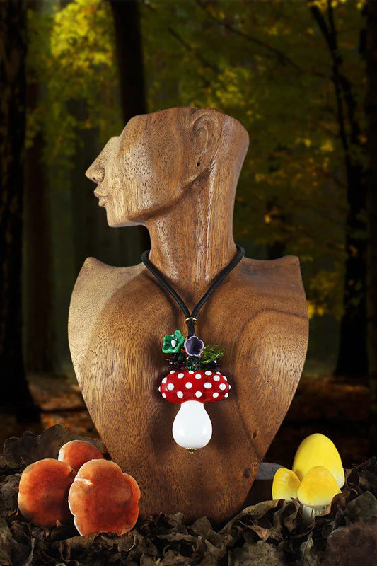 Mushroom pendant necklace