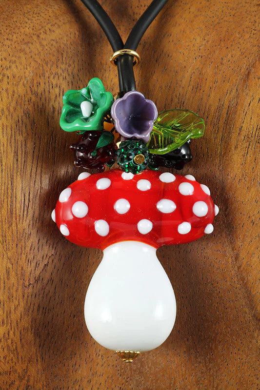 Mushroom pendant necklace