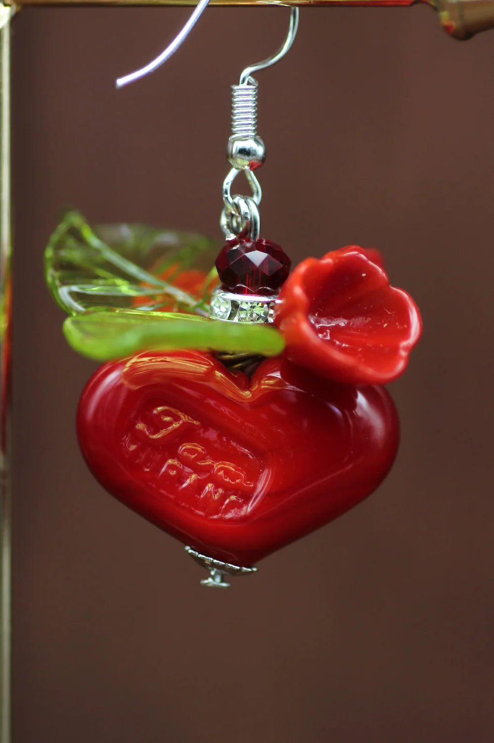 Heart earrings bouquet