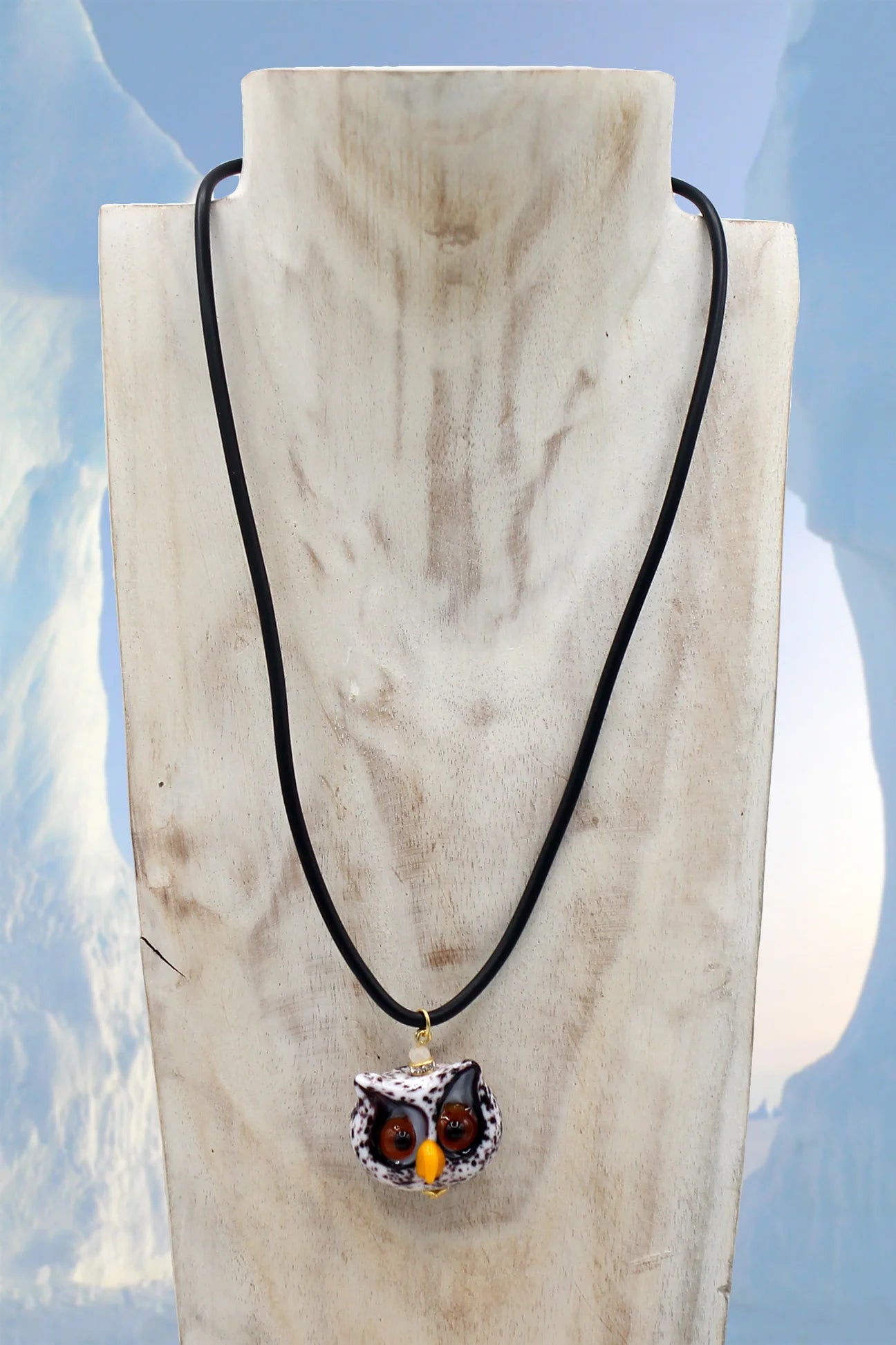 White owl pendant necklace