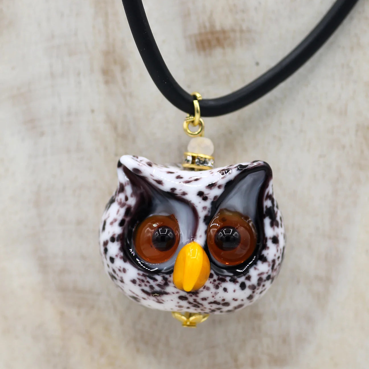 White owl pendant necklace