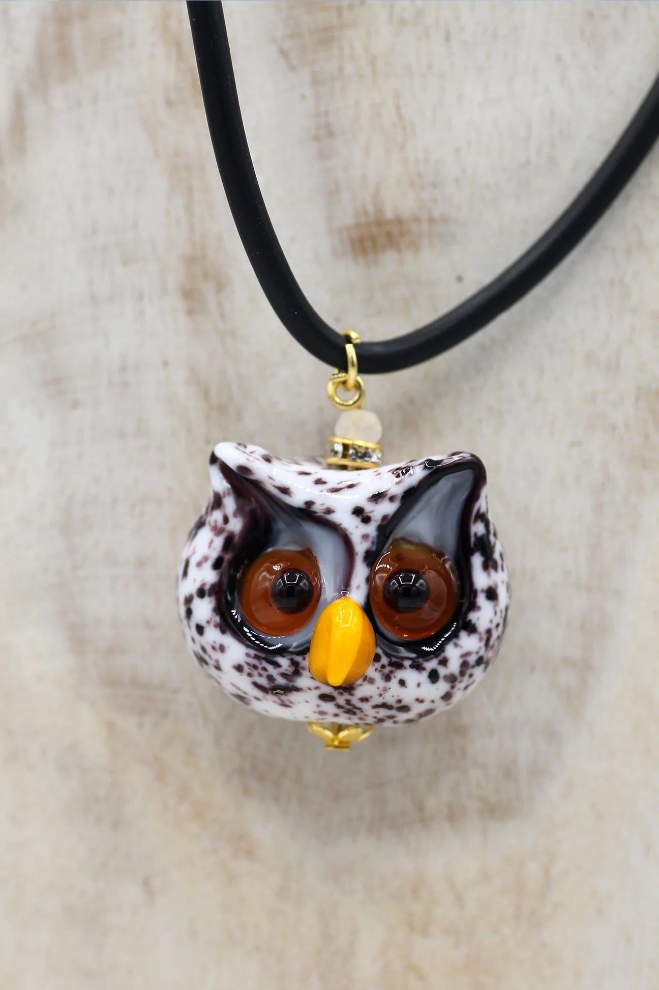 White owl pendant necklace