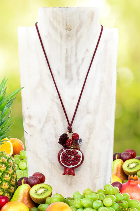 Pomegranate pendant necklace