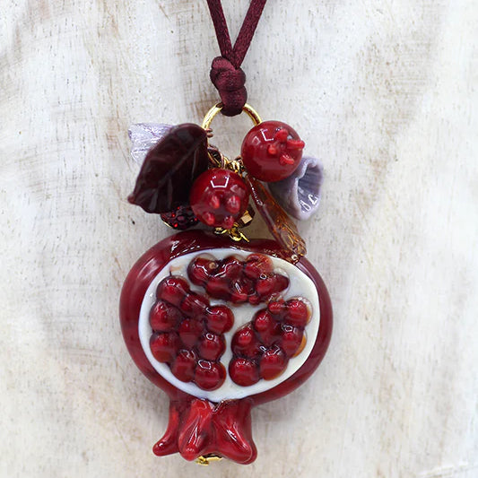 Pomegranate pendant necklace