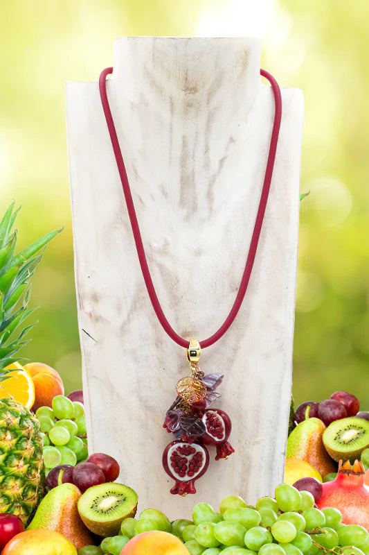 Pomegranate due chicchi necklace