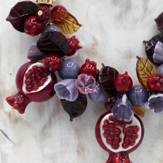 Pomegranate tre chicchi necklace