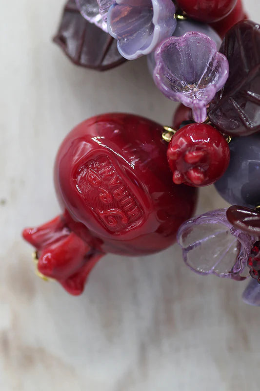 Pomegranate tre chicchi necklace