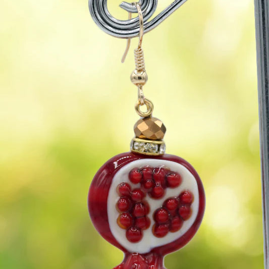 Pomegranate slice earrings