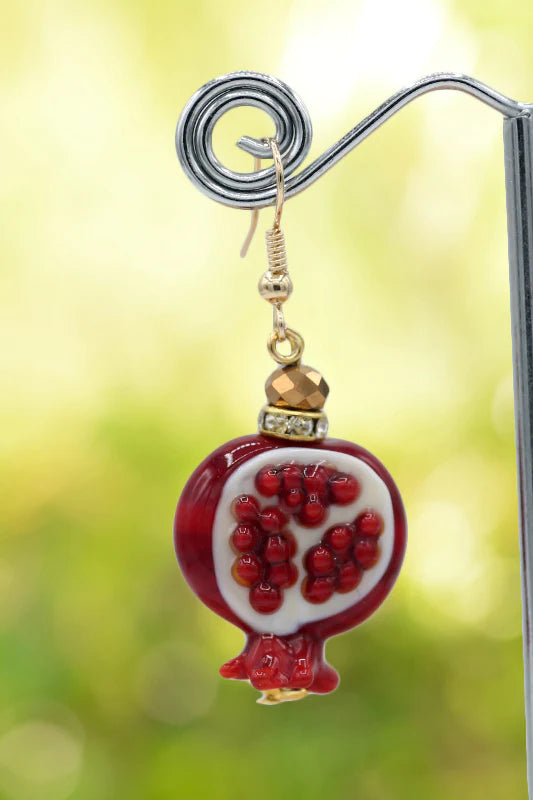 Pomegranate slice earrings