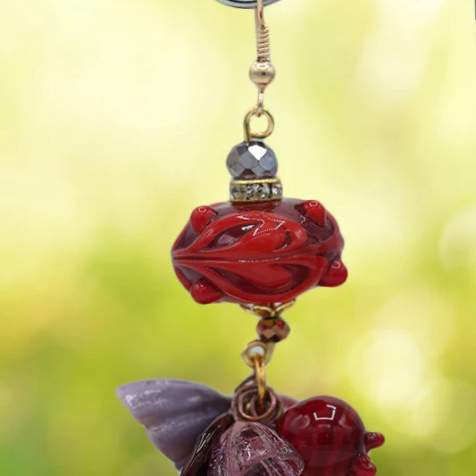 Pomegranate flowers earrings