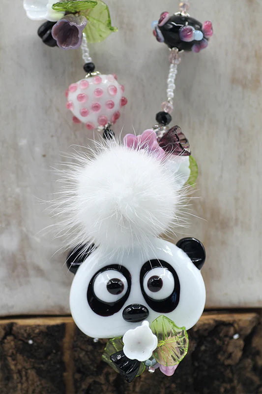 Panda bamboo necklace