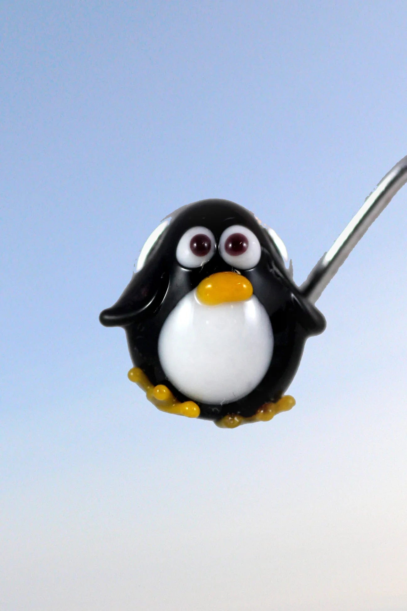 Penguin earrings stud black